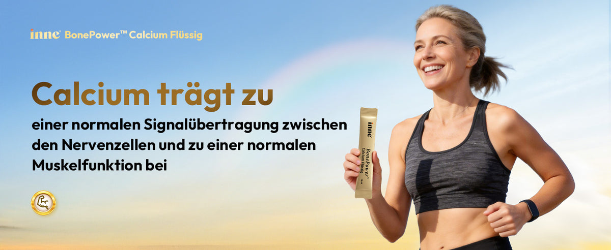 Adult woman in sportswear holding an inne liquid supplement stick